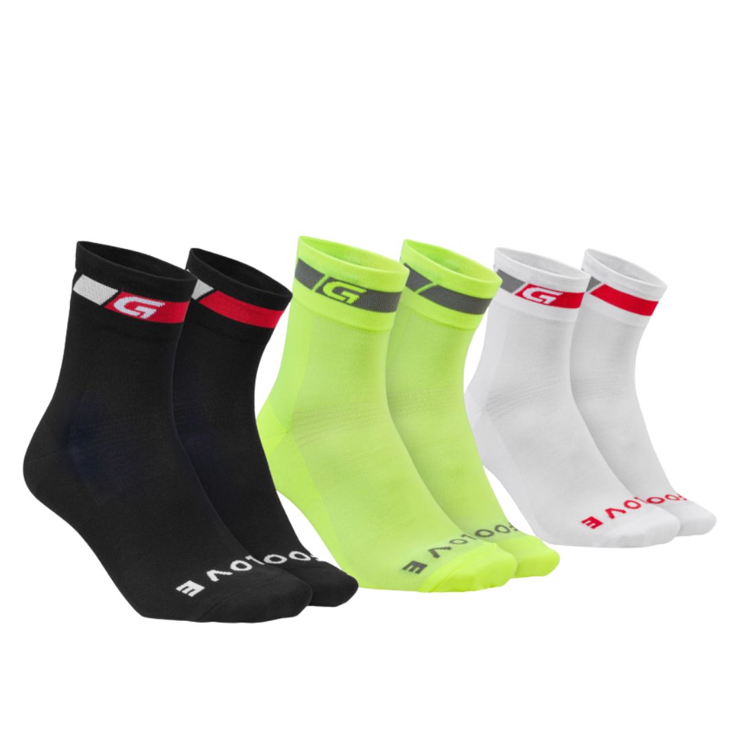 GripGrab Tricolore Regular Cut Socken (3er-Pack)