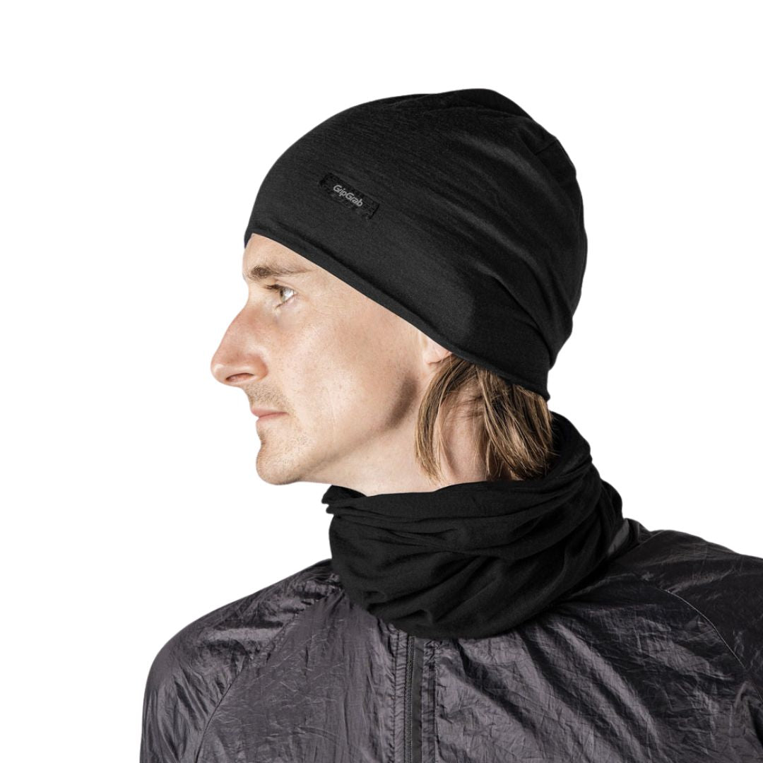 Funktioneller GripGrab Headglove Schal aus Merinowolle