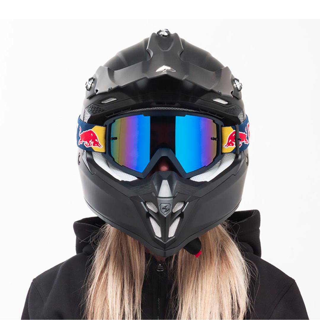 Red Bull SPECT Eyewear WHIP-001 – Motocross-Schutzbrille mit rauchblauer, verspiegelt Linse