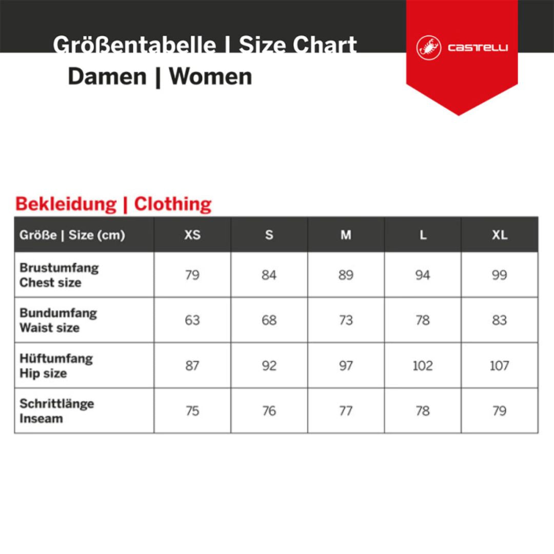 Castelli Entrata – Damen-Radhose mit Trägern (Bib)