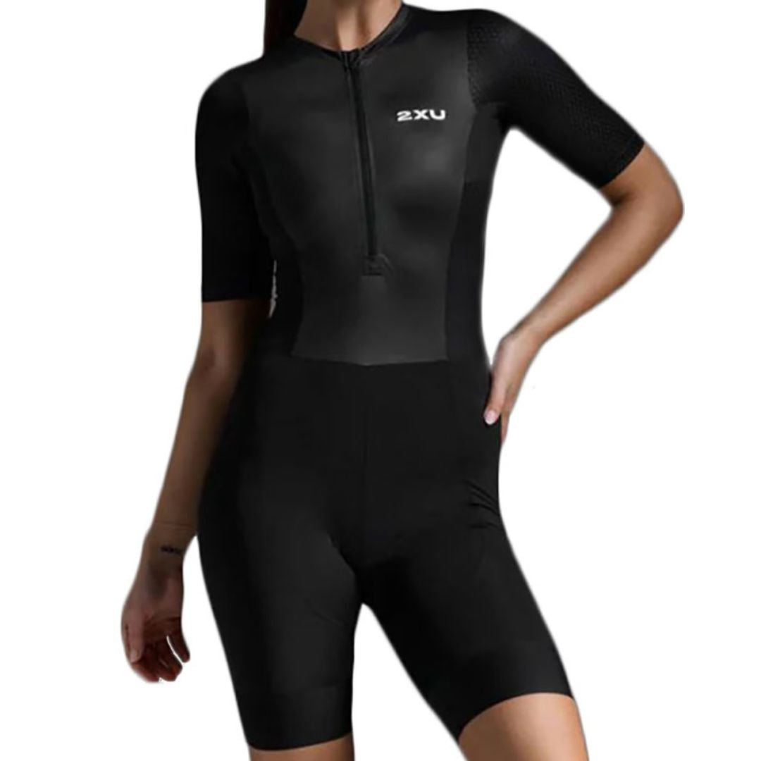 2XU Aero Hex Sleeved – Damen-Einteiler mit Sitzpolster