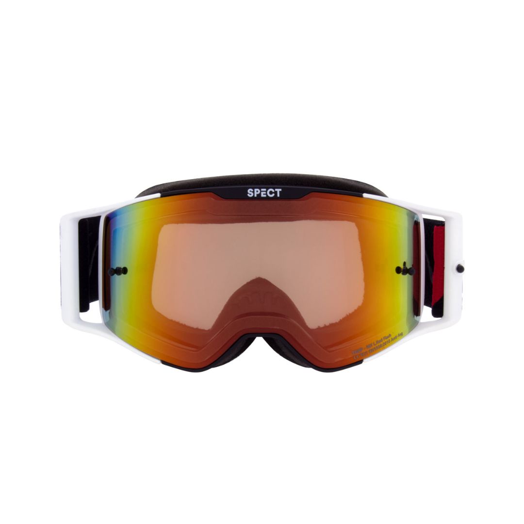 Red Bull Spect Eyewear TORP-002 in Rosa mit silbernen Details – Motocross-Schutzbrille