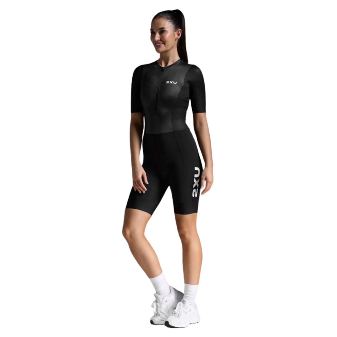 2XU Aero Hex Sleeved – Damen-Einteiler mit Sitzpolster