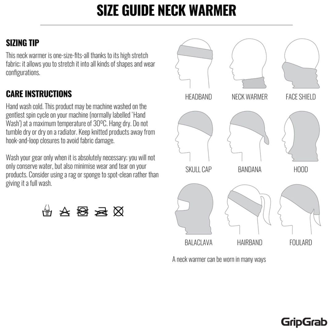 Funktioneller GripGrab Headglove Schal aus Merinowolle