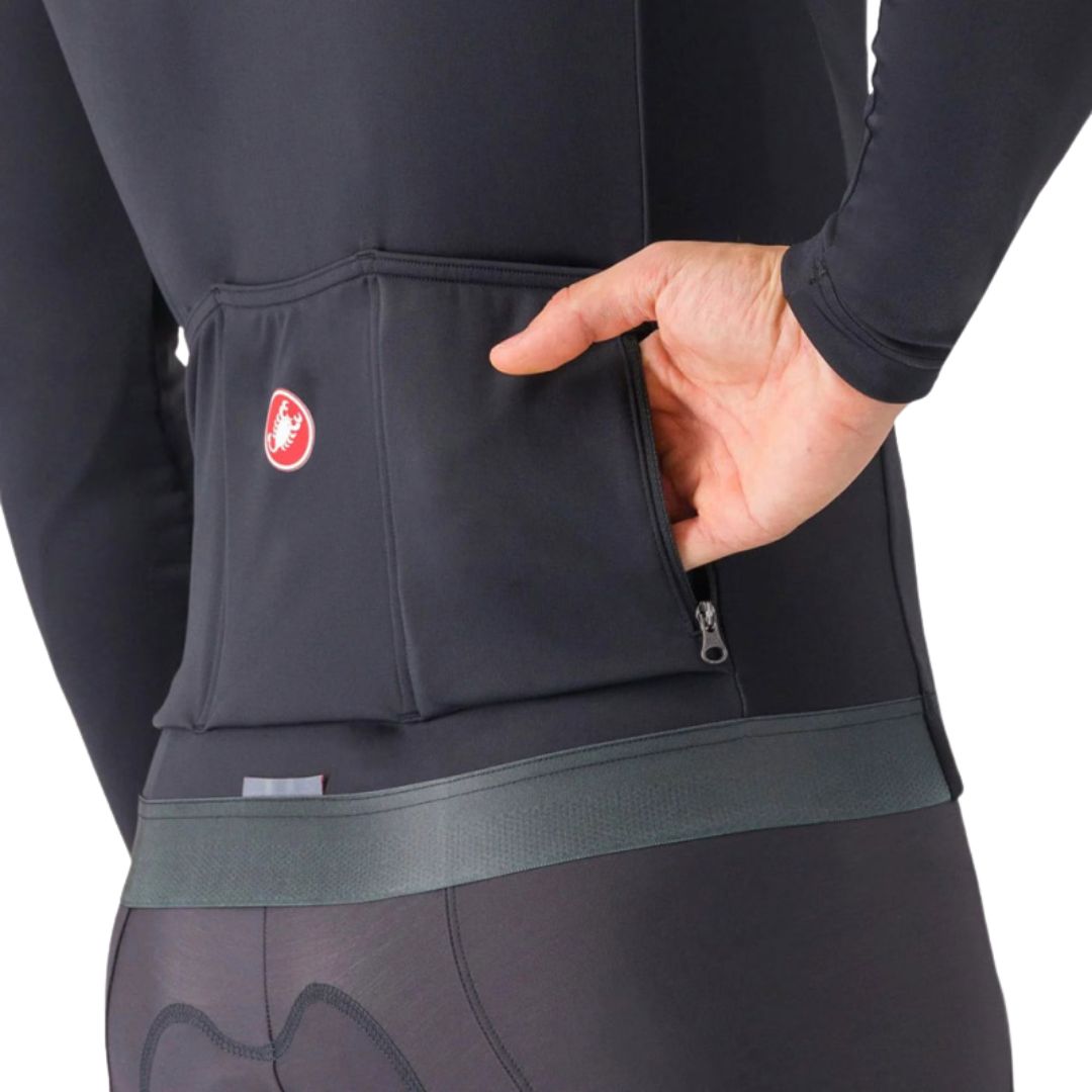 Castelli Thermisches Langarmtrikot in der Farbe Espresso